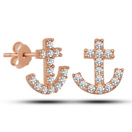 Heliophilia Silver Pendientes de Plata de Ley 925 Oro Rosa y Blanco Stud